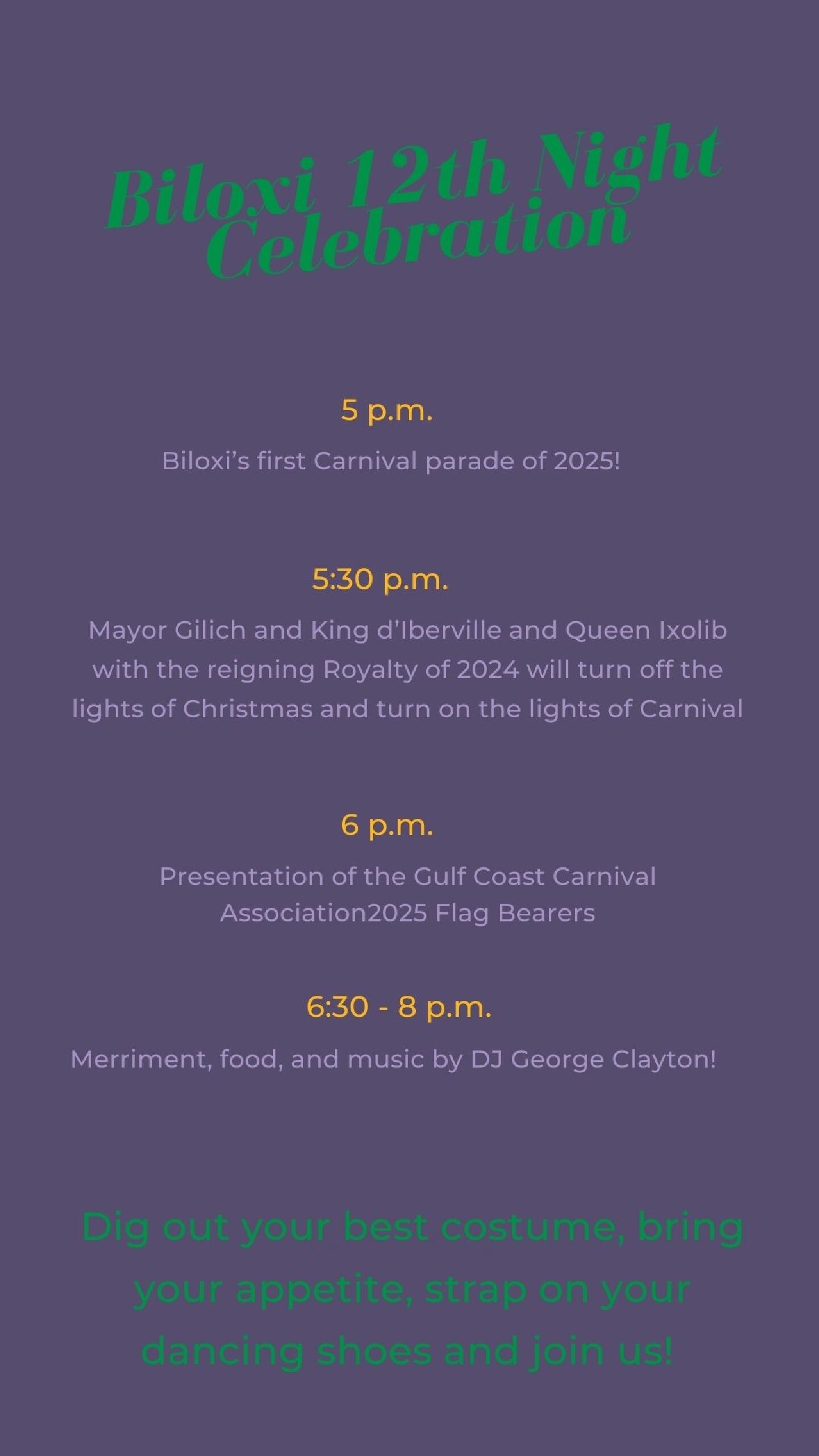 Night Programs 12th Night program